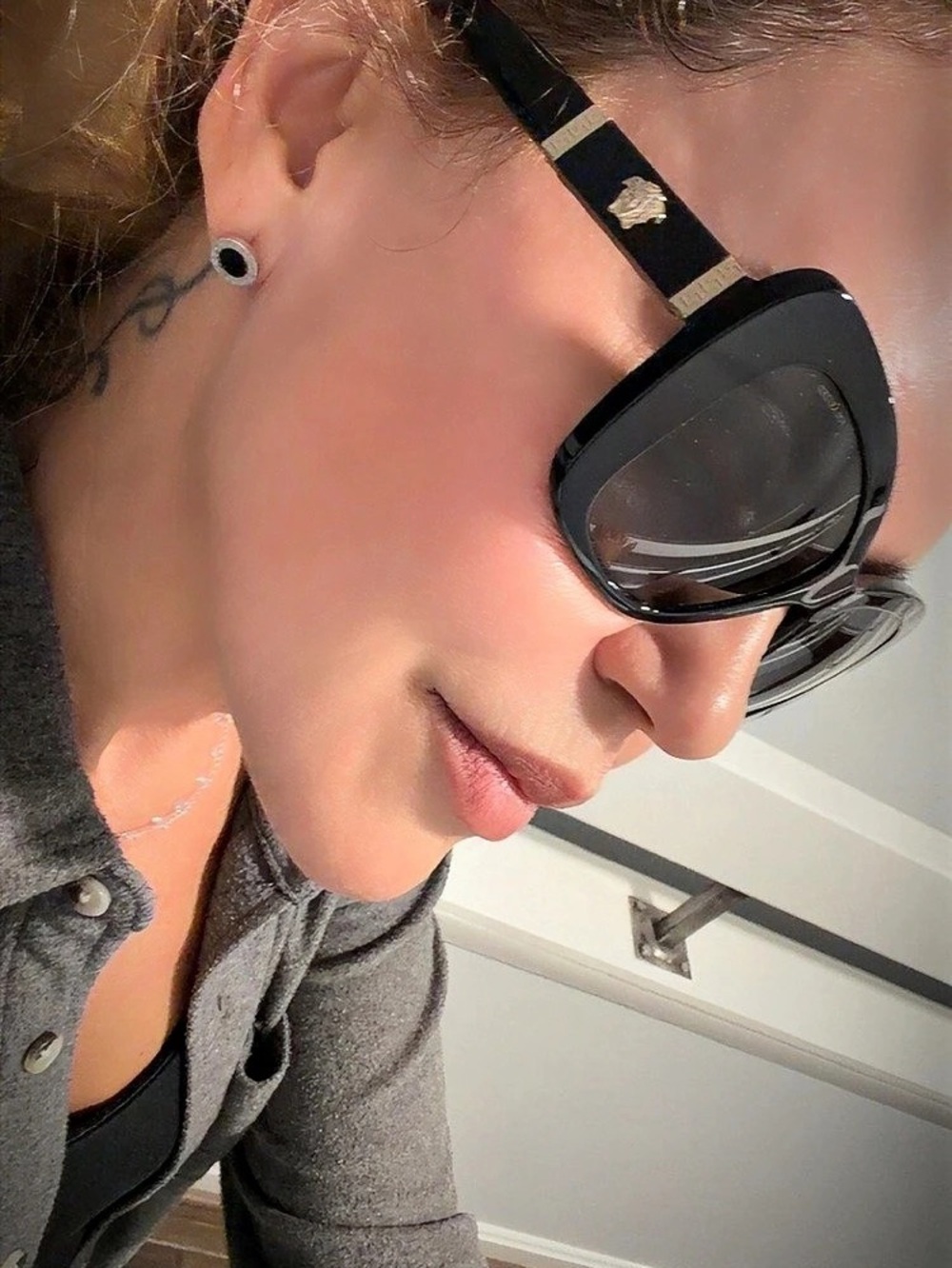 Versace VE4305Q Butterfly Sunglasses Black Sunglasses
